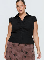 Arianwyn Short Sleeve Shirt Black Curve