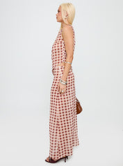 Surina Skirt Peach Check
