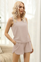 Ash Cotton Halter Tank - Beige