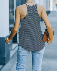 Caden Striped Knit Tank - Black