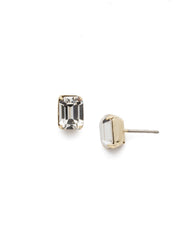 Mini Emerald Cut Stud Earrings - EBY42BGCRY
