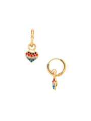 Mini Pave Heart Huggie Hoop Earrings - EFN2BGUSA