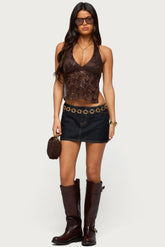 Leire No Waistband Denim Mini Skort