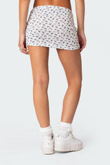 Sinclair Printed Pointelle Mini Skirt