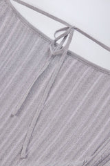 Backless Batwing Mini Dress in Silver