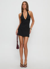 Dignified Tie Neck Romper Black