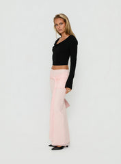 Isador Ruched Maxi Skirt Pink