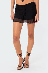 Solange Ruffle Mesh Mini Skirt