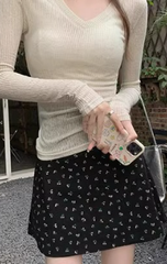 Filipa Floral Mini Skirt - Black - SALE
