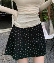 Filipa Floral Mini Skirt - Black - SALE