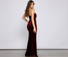 Diana Strapless Velvet Formal Dress