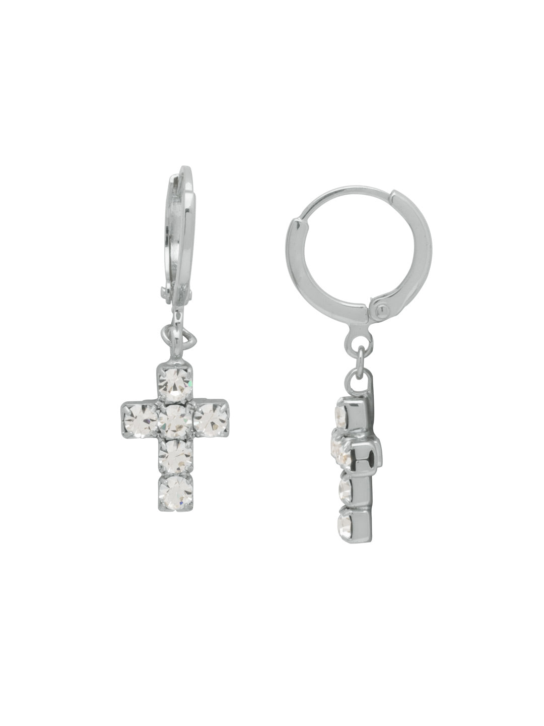 Carly Cross Huggie Hoop Earrings - EGE8PDCRY