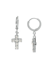 Carly Cross Huggie Hoop Earrings - EGE8PDCRY