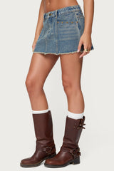 Keiko Studded Denim Mini Skirt