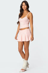 Easter Pleated Knit Mini Skirt