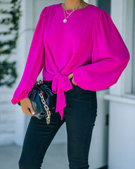 Feeling Freesia Tie Blouse