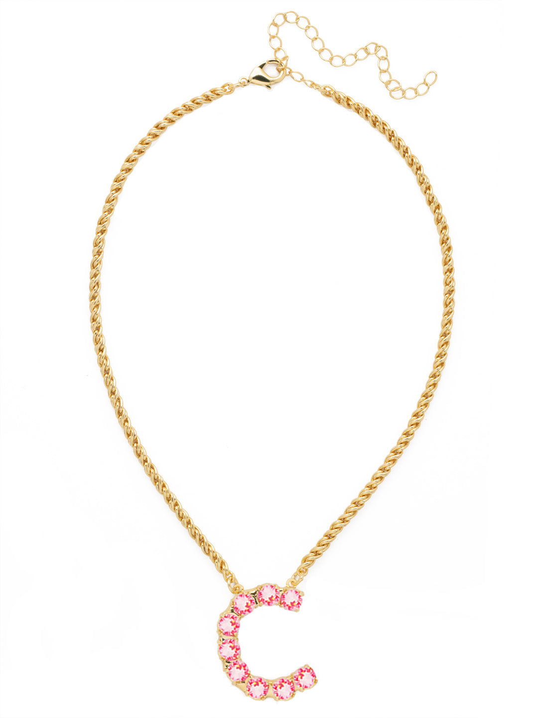 C Initial Rope Pendant Necklace - NFK22BGETP