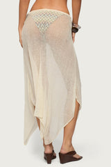 Isla Handkerchief Sheer Knit Midi Skirt